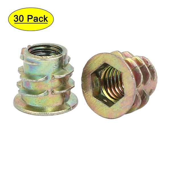 M6x9mm Interface Hex Socket Threaded Insert Nuts 30pcs for Wood Furniture M6x9mm Interface Hex Socket Threaded Insert Nuts 30pcs for Wood Furniture